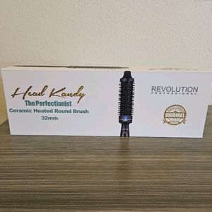 Head Kandy The Perfectionist Ceramic Heated Round Brush 32mm BLACK NIB